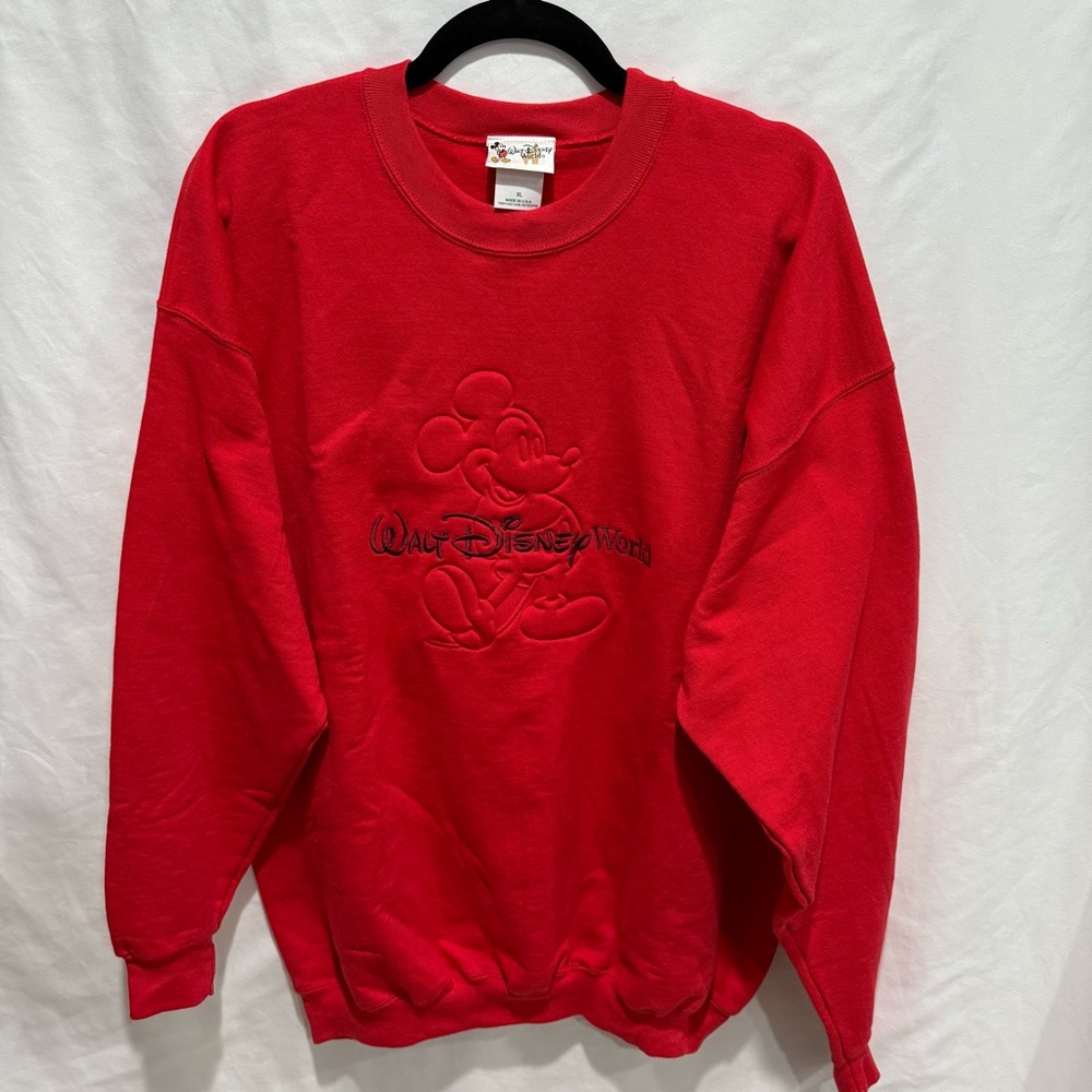Vintage Walt Disney World Mickey Mouse Crewneck Sweatshirt XL Puff Print Collect